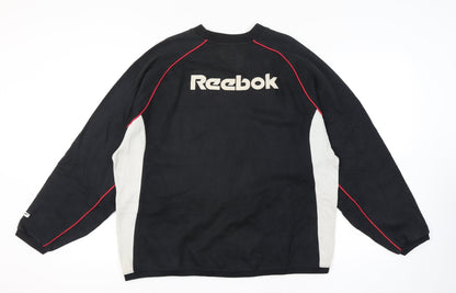 Reebok Men’s Black XL Wales Rugby WRU Crew Neck Sweatshirt