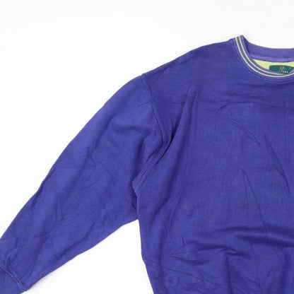 Fred Perry Vintage Men’s Blue L Crew Neck Embroidered Logo Sweatshirt