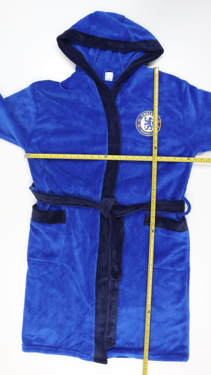 Chelsea FC Men's Blue Hooded Fleece Robe Adult L Belted Football