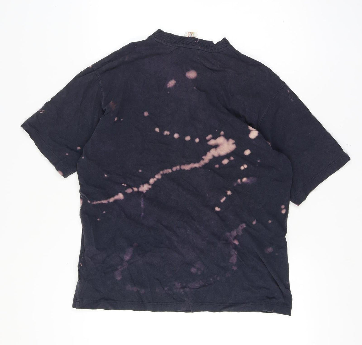 Adidas Men’s Large Black Bleach Dye V-Neck Short Sleeve T-Shirt