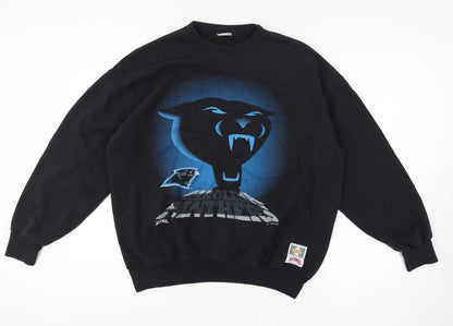 Nutmeg Men's Black XL Carolina Panthers NFL 1993 Pullover Sweatshirt
