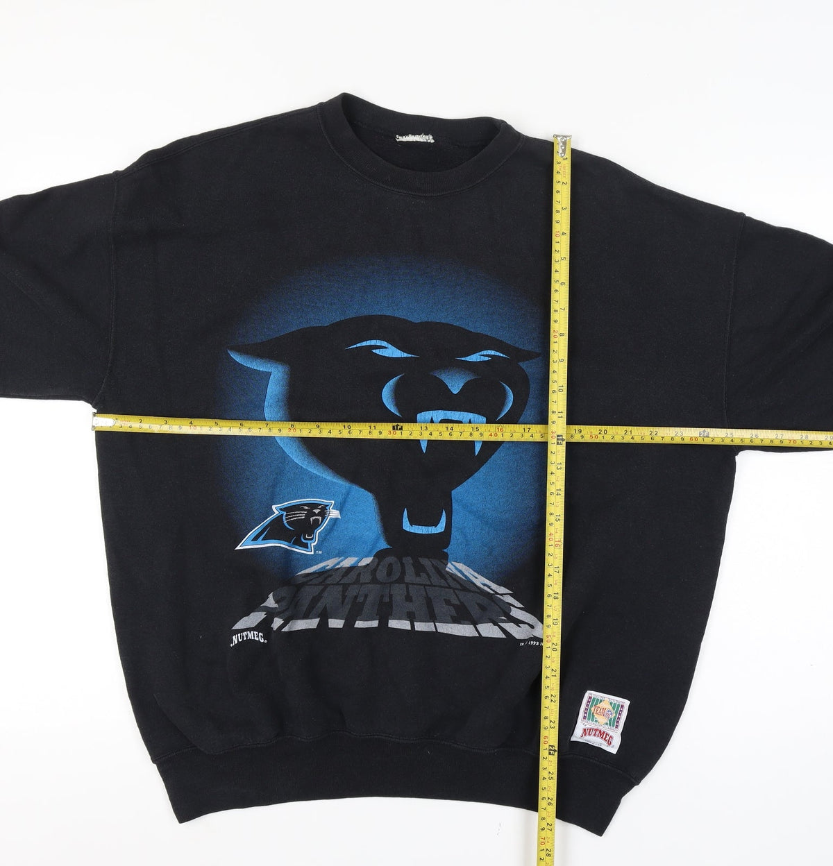 Nutmeg Men's Black XL Carolina Panthers NFL 1993 Pullover Sweatshirt