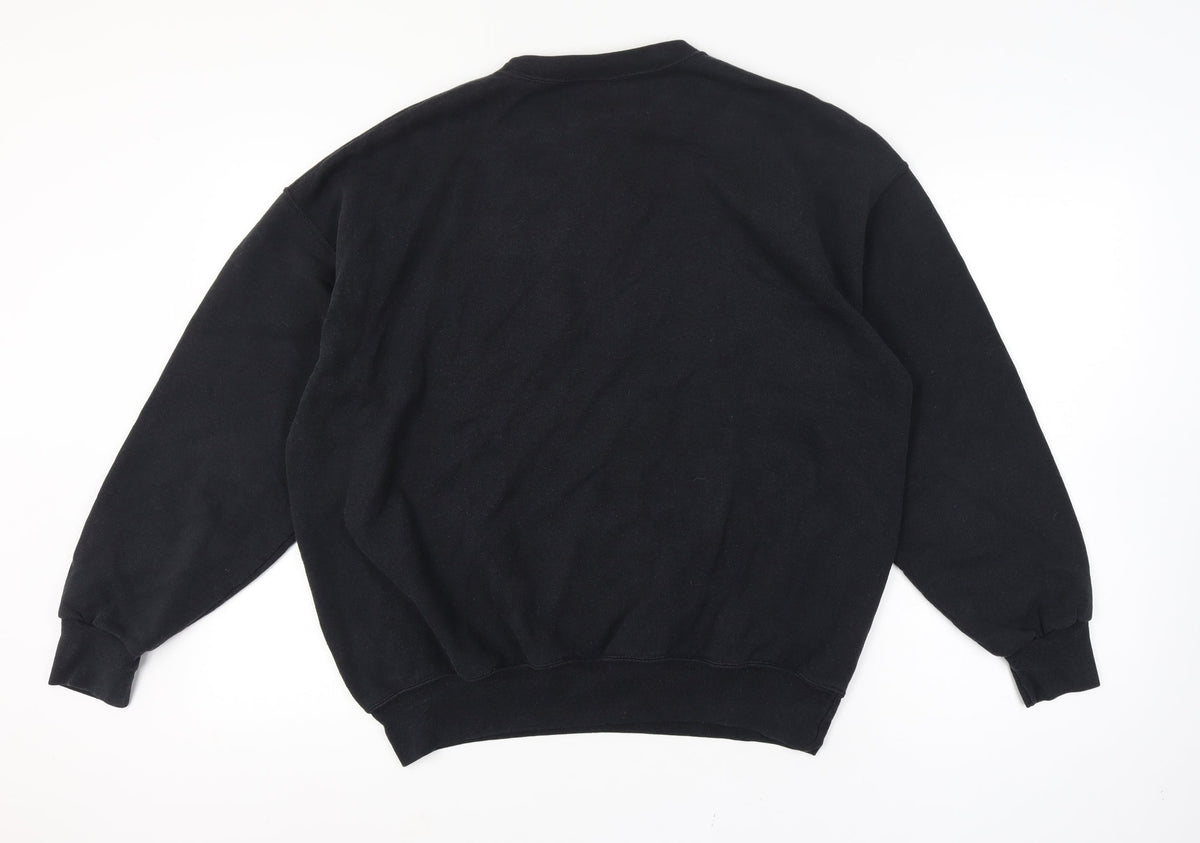 Nutmeg Men's Black XL Carolina Panthers NFL 1993 Pullover Sweatshirt