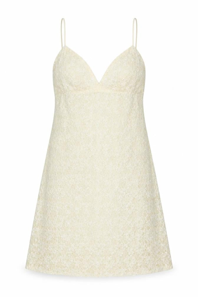 Karen Millen Women Vintage Ivory UK 12 Beaded Lace A-Line Party Mini Dress