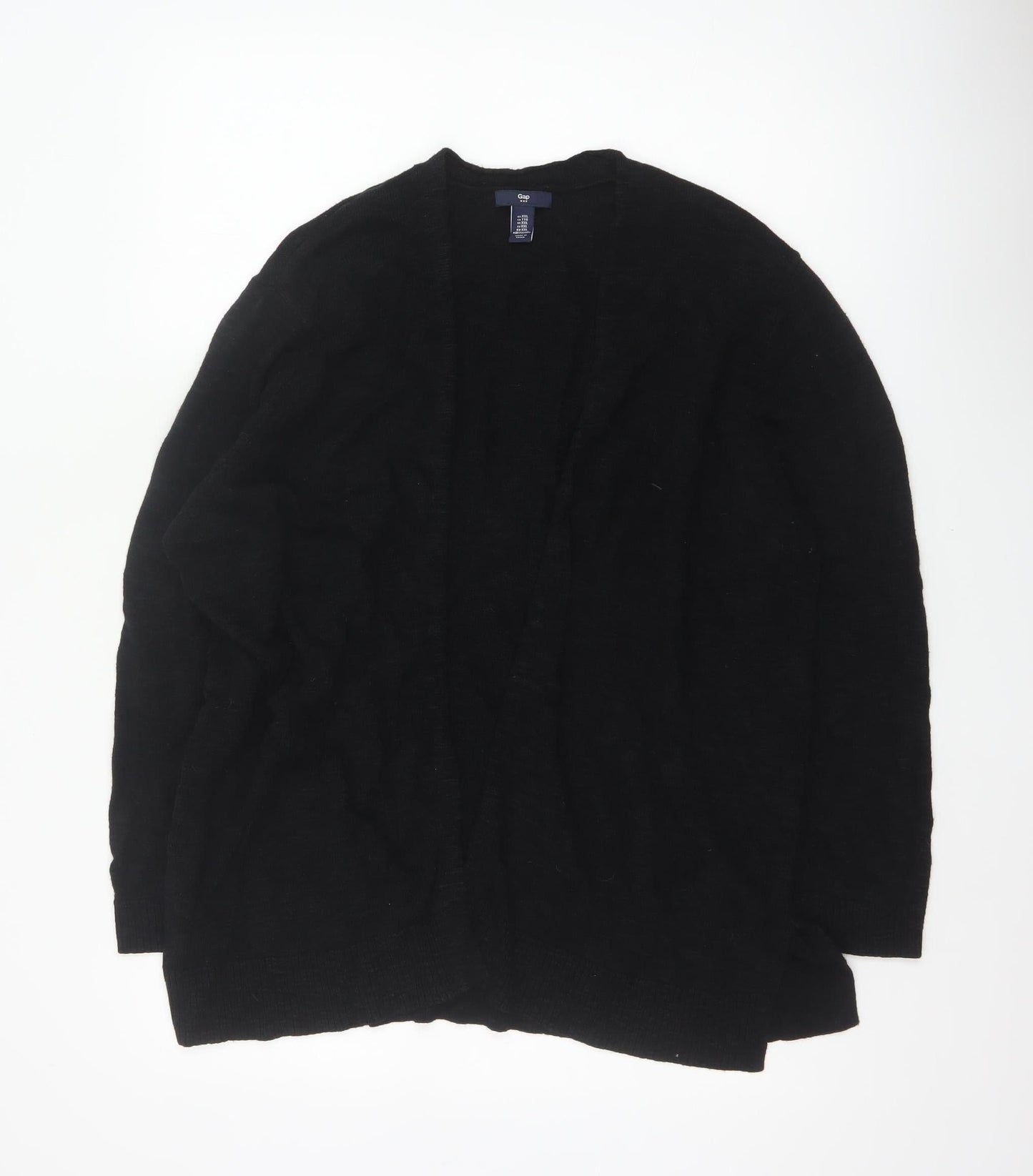 Gap Women’s Black Open Knit Cardigan 2XL Long Sleeve Cotton Blend