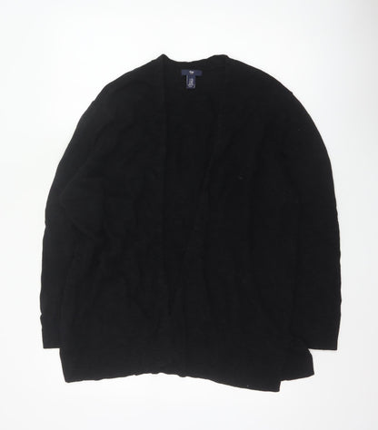 Gap Women’s Black Open Knit Cardigan 2XL Long Sleeve Cotton Blend