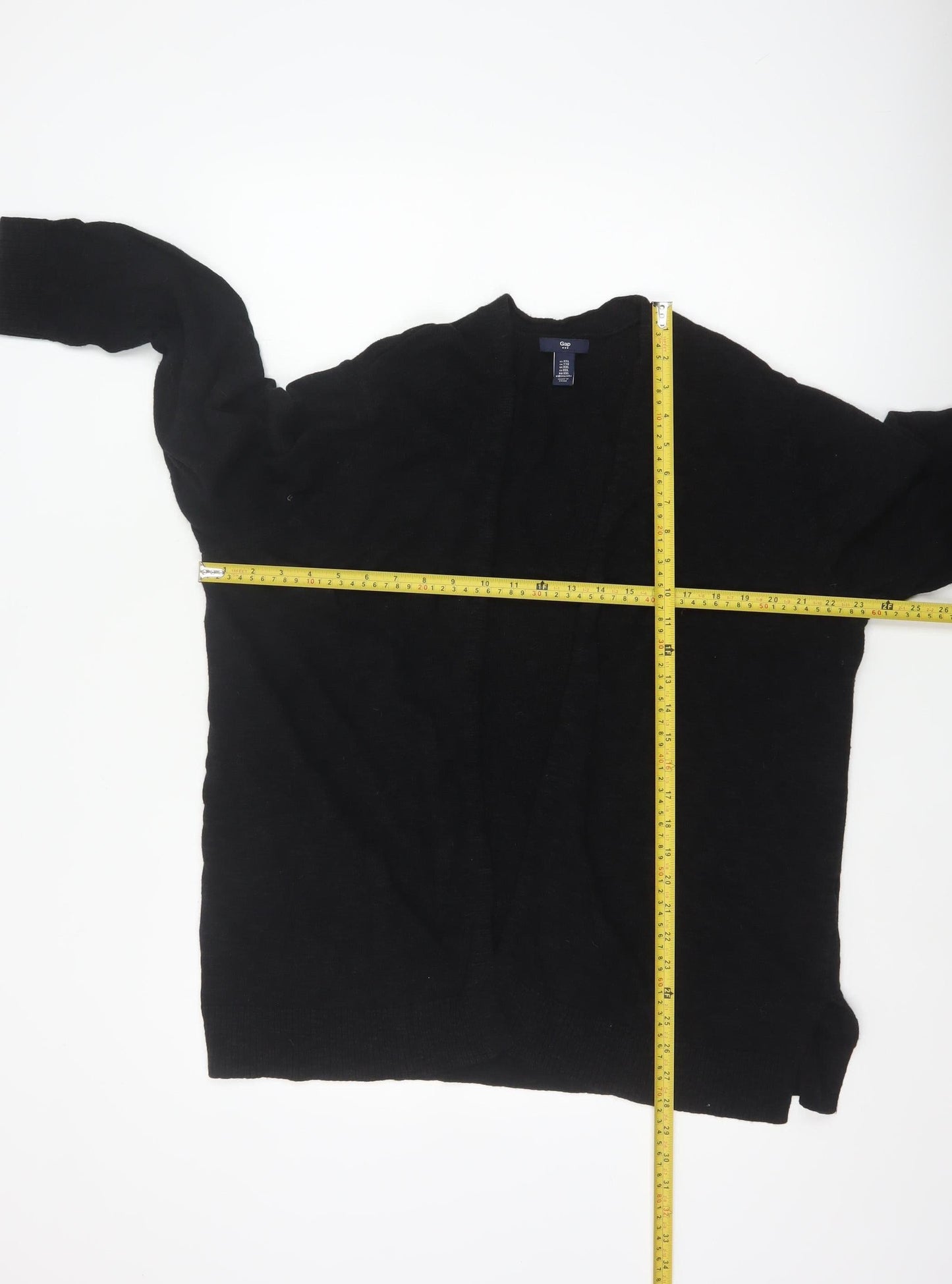 Gap Women’s Black Open Knit Cardigan 2XL Long Sleeve Cotton Blend