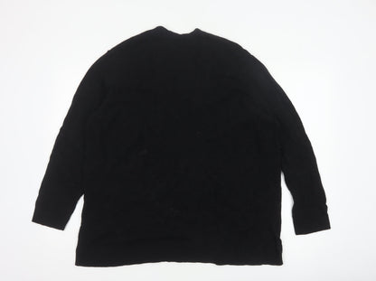 Gap Women’s Black Open Knit Cardigan 2XL Long Sleeve Cotton Blend