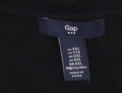 Gap Women’s Black Open Knit Cardigan 2XL Long Sleeve Cotton Blend