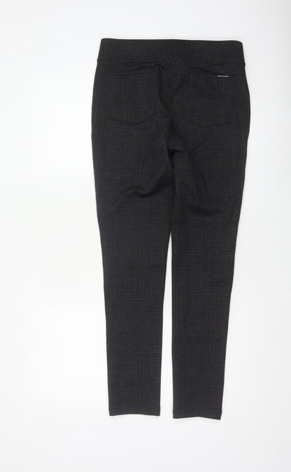 DKNY Jeans Women Black S Stretch Skinny Check Jegging Trousers