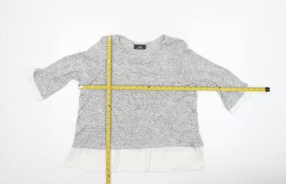 Wallis Women’s Grey UK 18 Layered Hem 3/4 Sleeve Knit Tunic Jumper