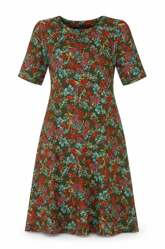 d&co. Women’s Multicoloured Floral Fit & Flare Dress UK L