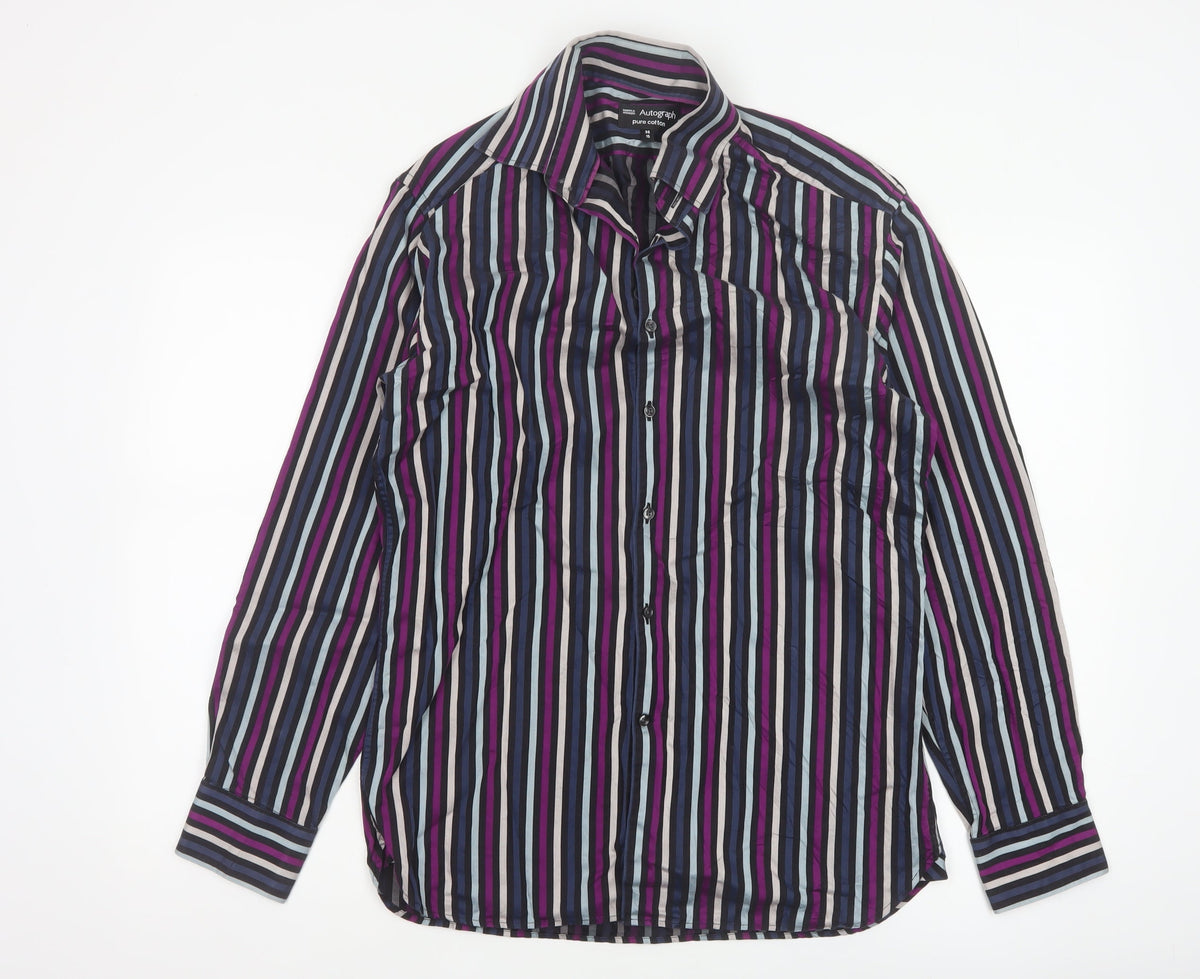 Marks & Spencer Autograph Men’s Multicoloured Stripe Shirt 15 38