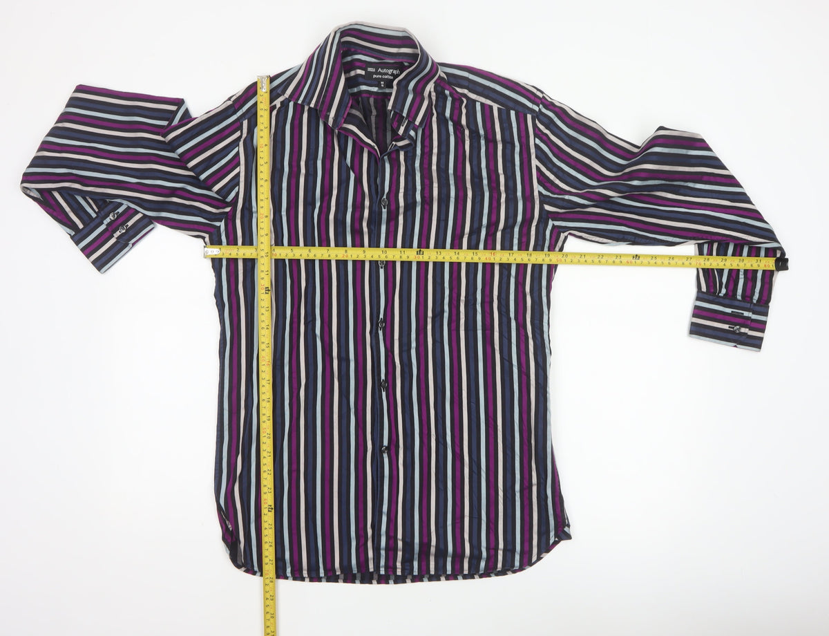 Marks & Spencer Autograph Men’s Multicoloured Stripe Shirt 15 38