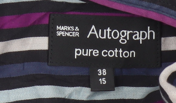 Marks & Spencer Autograph Men’s Multicoloured Stripe Shirt 15 38