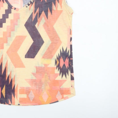 Zara Trafaluc Women’s Multicoloured Aztec V-Neck Tank Top UK 10 M