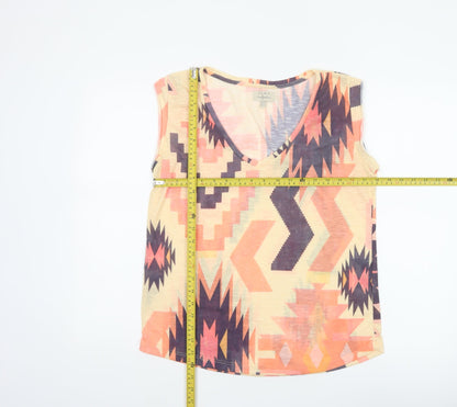 Zara Trafaluc Women’s Multicoloured Aztec V-Neck Tank Top UK 10 M