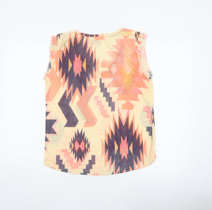Zara Trafaluc Women’s Multicoloured Aztec V-Neck Tank Top UK 10 M