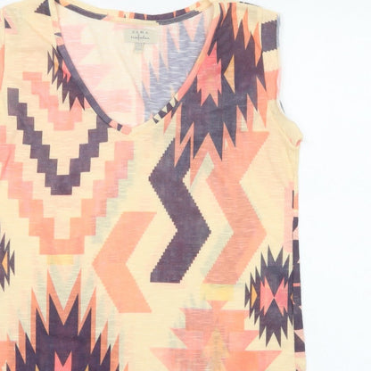 Zara Trafaluc Women’s Multicoloured Aztec V-Neck Tank Top UK 10 M