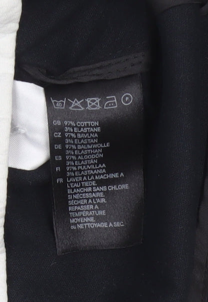 Divided by H&M Women Black White Trim Crest Blazer UK 12 Preppy