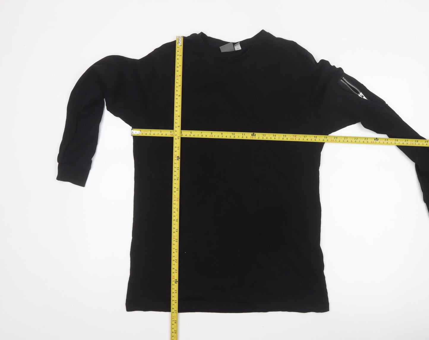 ASOS Men’s Black M Cotton Crew Neck Zip Sleeve Sweatshirt