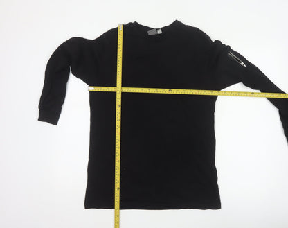 ASOS Men’s Black M Cotton Crew Neck Zip Sleeve Sweatshirt