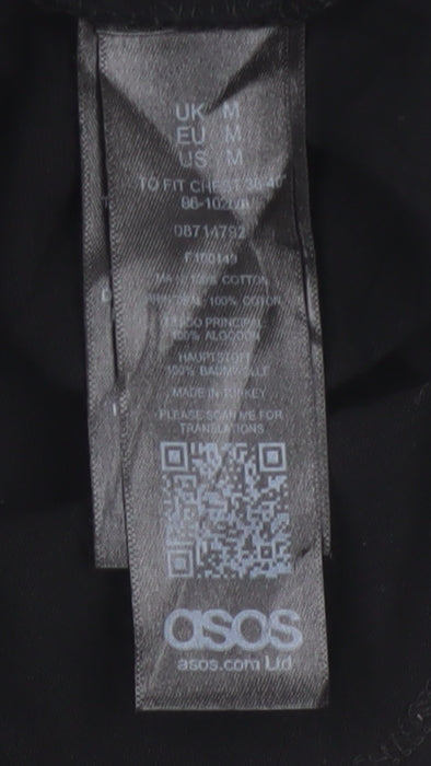 ASOS Men’s Black M Cotton Crew Neck Zip Sleeve Sweatshirt