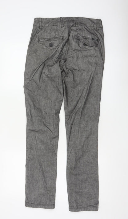 Ezekiel Men’s Grey 30 Slim Tapered Chino Trousers Stretch