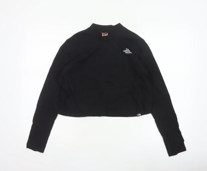 The North Face Women Black M Cropped Mock Neck Long Sleeve Top