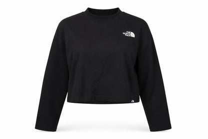 The North Face Women Black M Cropped Mock Neck Long Sleeve Top