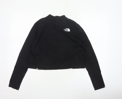 The North Face Women Black M Cropped Mock Neck Long Sleeve Top