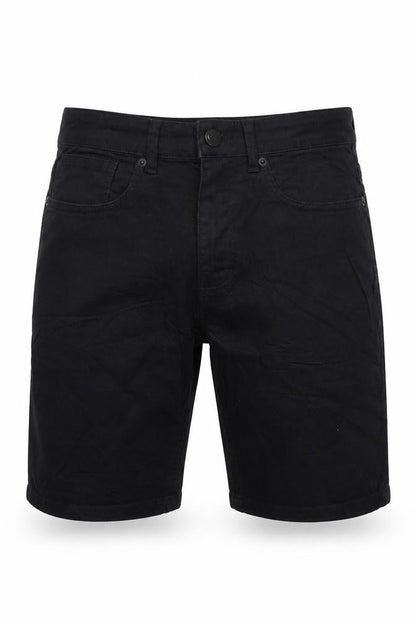 Front view of Denim Co. Men’s Black W30 Slim Stretch Denim 5-Pocket Shorts