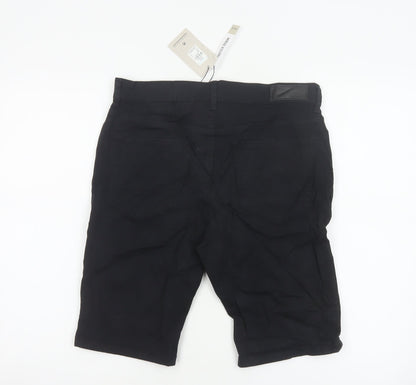 Back view of Denim Co. Men’s Black W30 Slim Stretch Denim 5-Pocket Shorts
