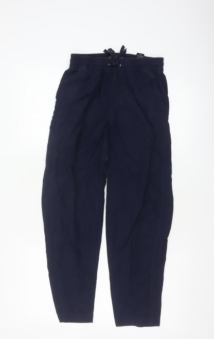 Marks and Spencer Women’s Navy Blue UK 6 Short Linen Cargo Trousers