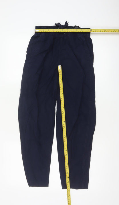 Marks and Spencer Women’s Navy Blue UK 6 Short Linen Cargo Trousers
