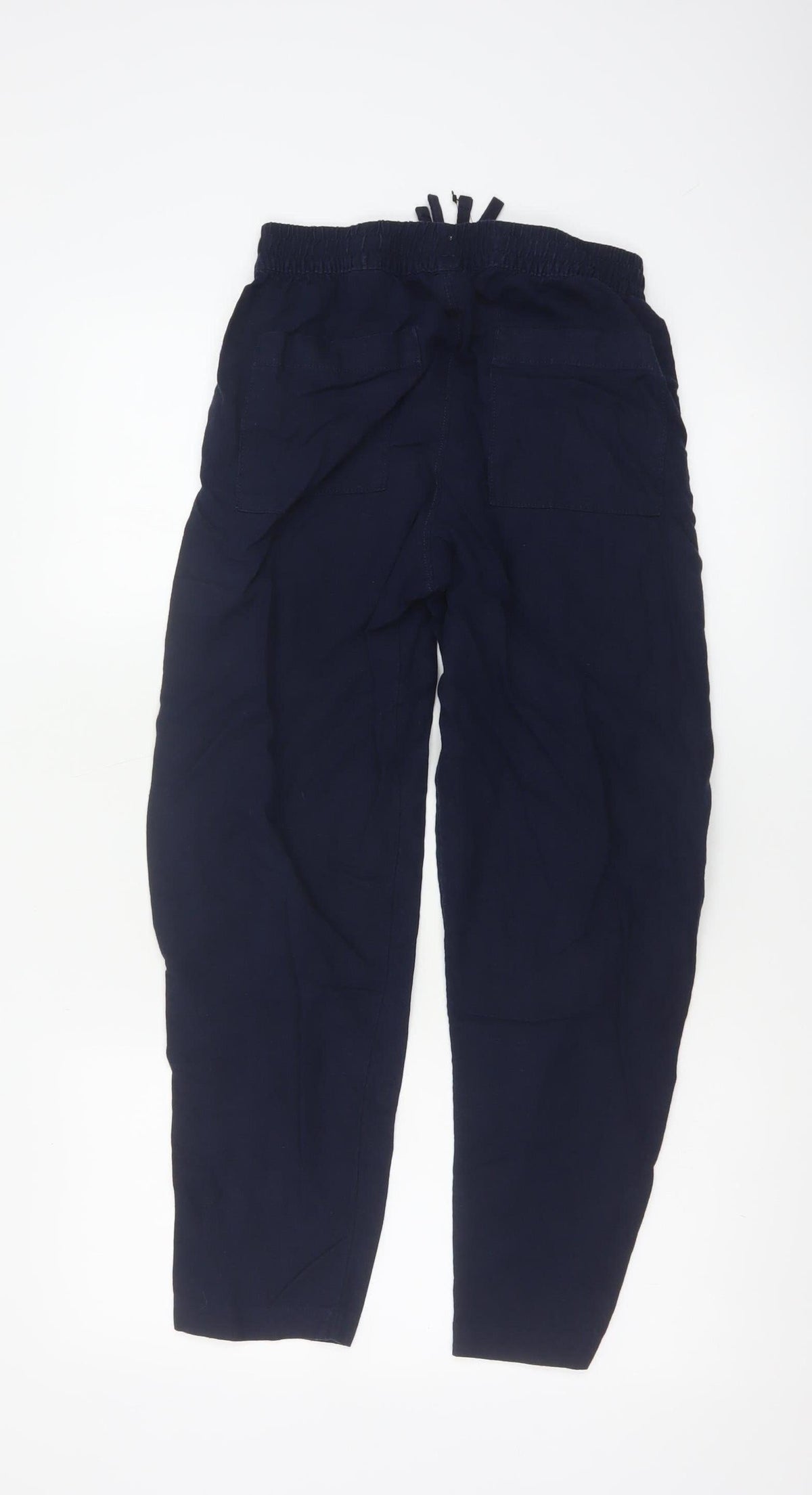 Marks and Spencer Women’s Navy Blue UK 6 Short Linen Cargo Trousers