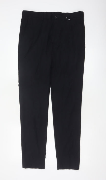 Zara Men’s Black 31 Slim Tapered Stretch Dress Trousers