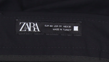 Zara Men’s Black 31 Slim Tapered Stretch Dress Trousers