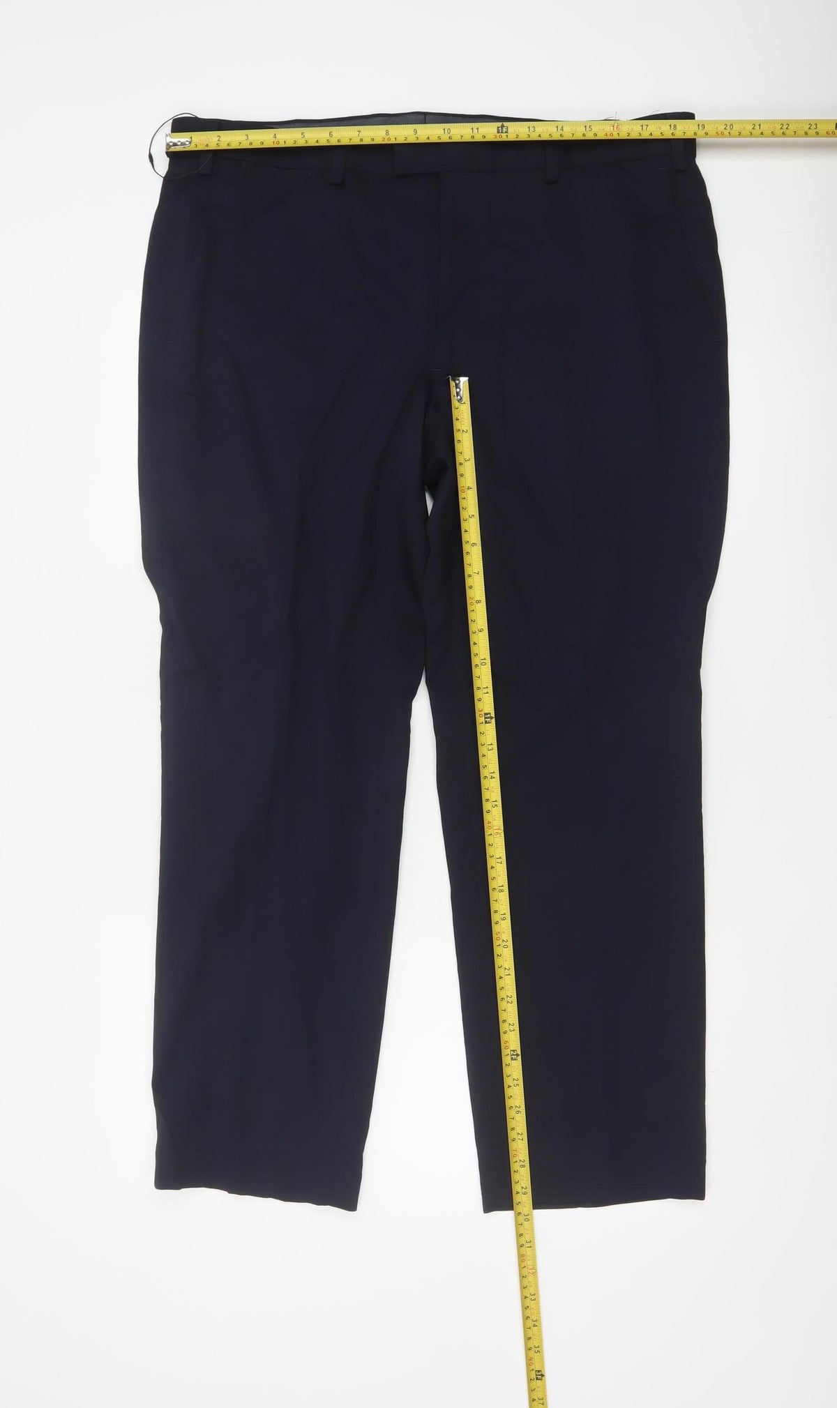 Marks & Spencer Men Blue 38in Wool Blend Dress Trousers 29in Leg