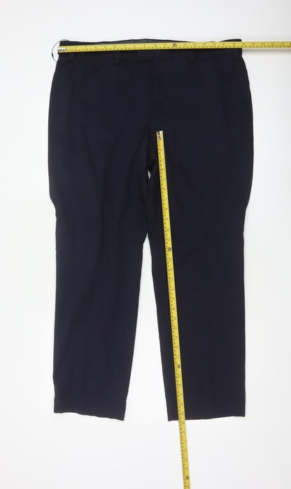Marks & Spencer Men Blue 38in Wool Blend Dress Trousers 29in Leg