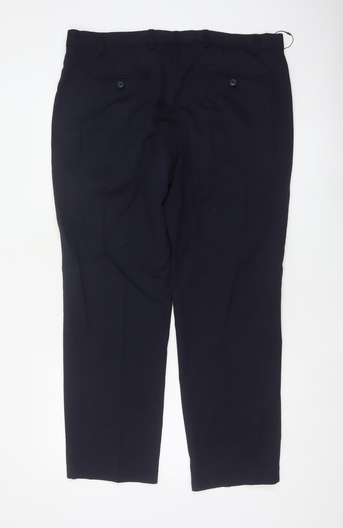 Marks & Spencer Men Blue 38in Wool Blend Dress Trousers 29in Leg