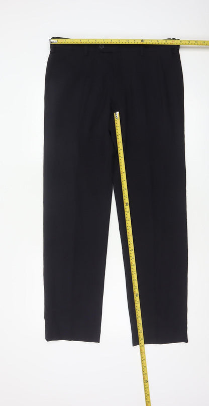 Marks & Spencer Men's Navy 34/31 Slim Fit Dress Trousers