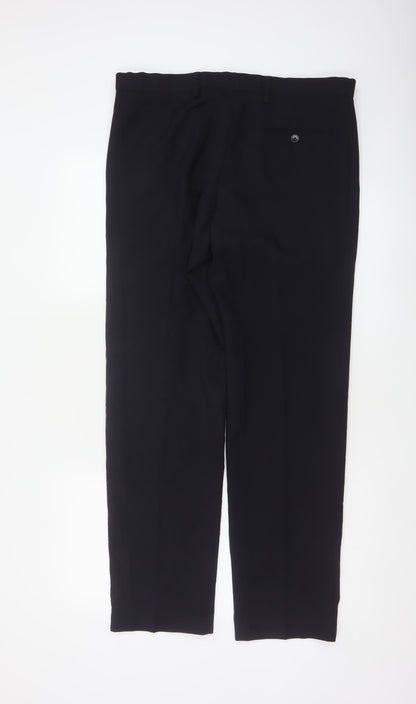 Marks & Spencer Men's Navy 34/31 Slim Fit Dress Trousers