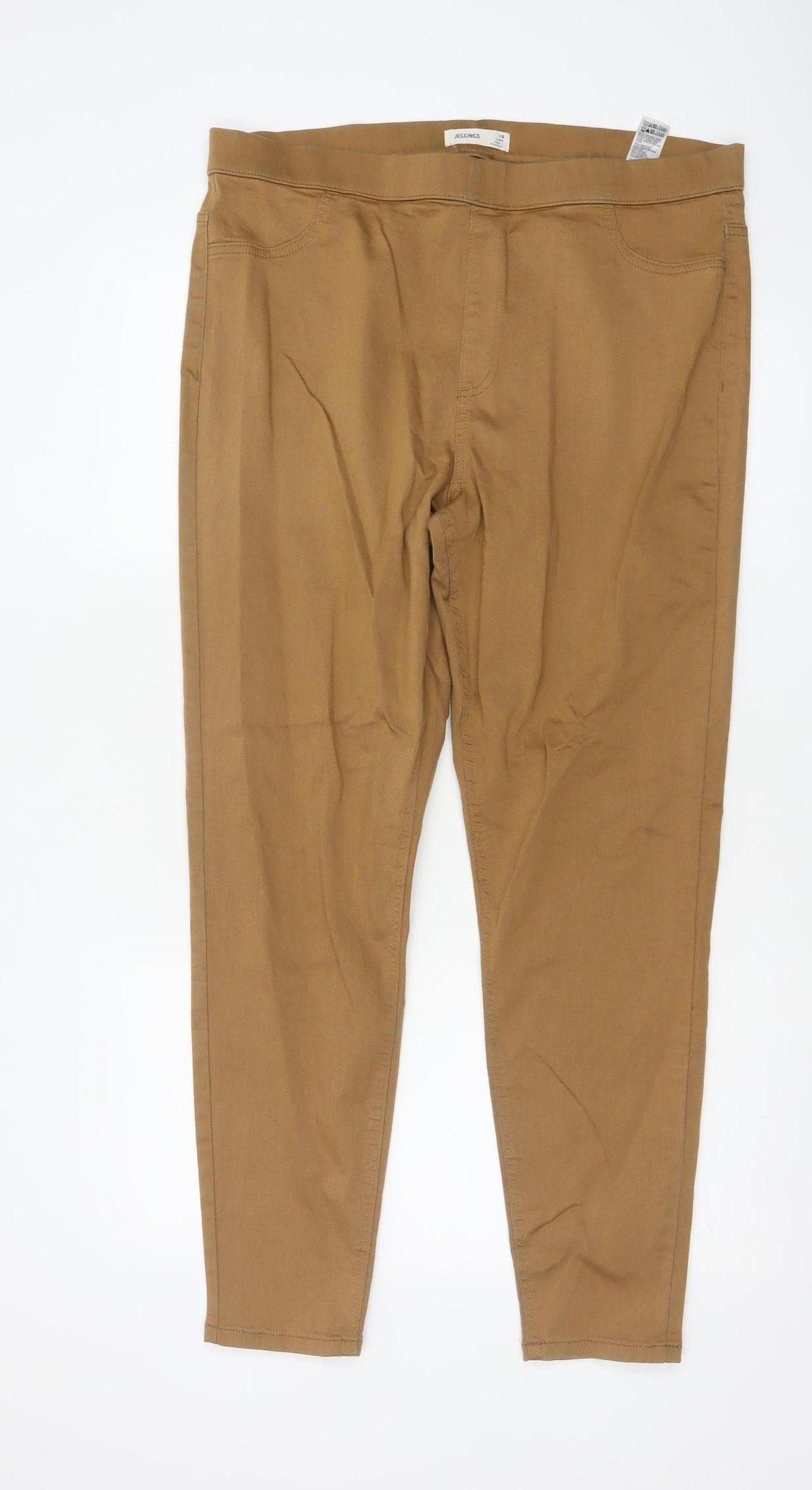 Additional front view of Marks & Spencer Men Brown UK 18 Long Skinny Stretch Jeggings Trousers