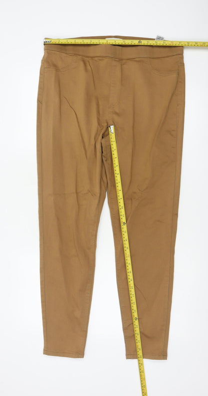 Back view of Marks & Spencer Men Brown UK 18 Long Skinny Stretch Jeggings Trousers
