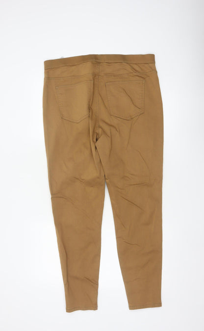 Close-up detail of Marks & Spencer Men Brown UK 18 Long Skinny Stretch Jeggings Trousers