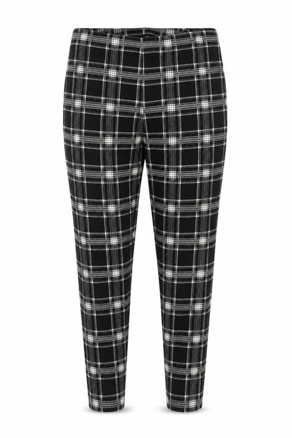 Roman Women Black White Check Stretch Leggings UK 16