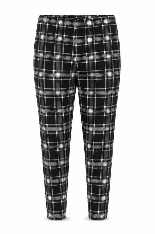 Roman Women Black White Check Stretch Leggings UK 16
