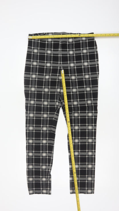 Roman Women Black White Check Stretch Leggings UK 16