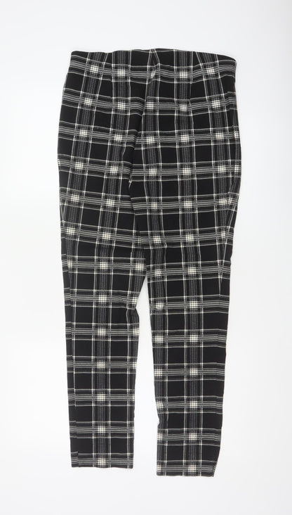 Roman Women Black White Check Stretch Leggings UK 16